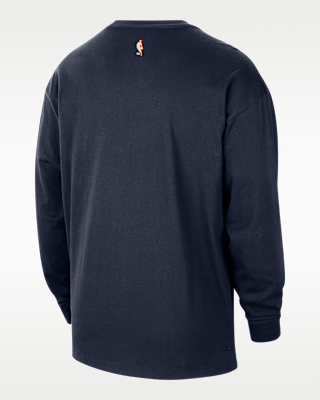 ヤ*カ様 SEE SEE BASIC LS TEE D NAVY Cleveland Cavaliers Hardwood Classic Essential Men's Nike NBA Long